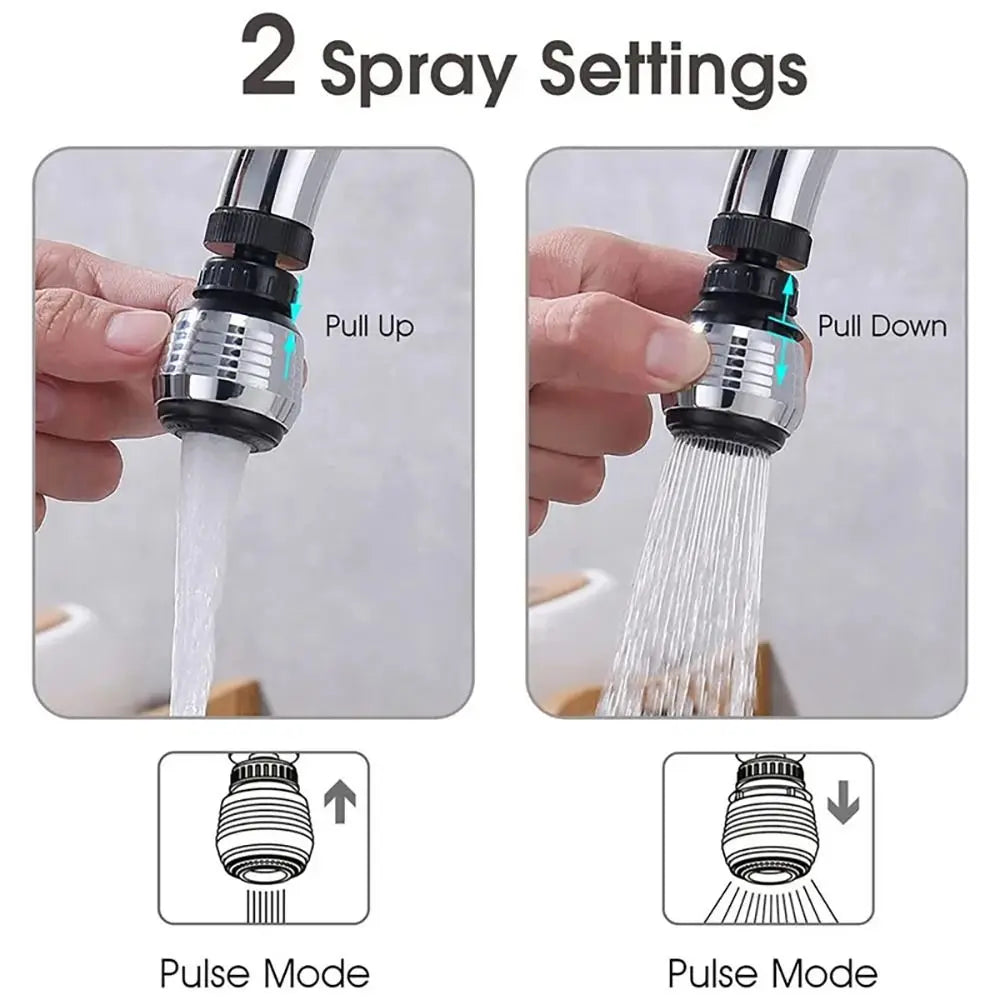1Set Booster Nozzle Extender 360 Degree Faucet Water Saver Universal Rotating Bubbler Dual Mode Bathroom Kitchen Tools