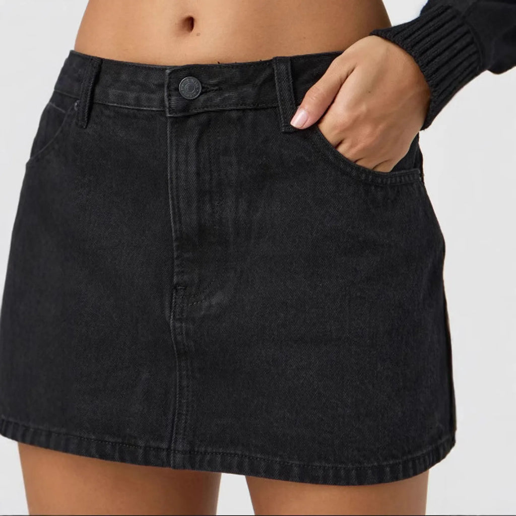 Vintage Denim Mini Skirts for Women Summer Fashion High Waist Straigth Short Faldas Casual Streetwear Classic Jean Skirt