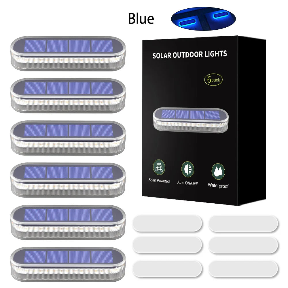 6 Pack Solar Step Lights Waterproof IP68 Outdoor LED Path Lights Auto On OFF Solar Deck Light for Stairs Driveway Walkway Dock