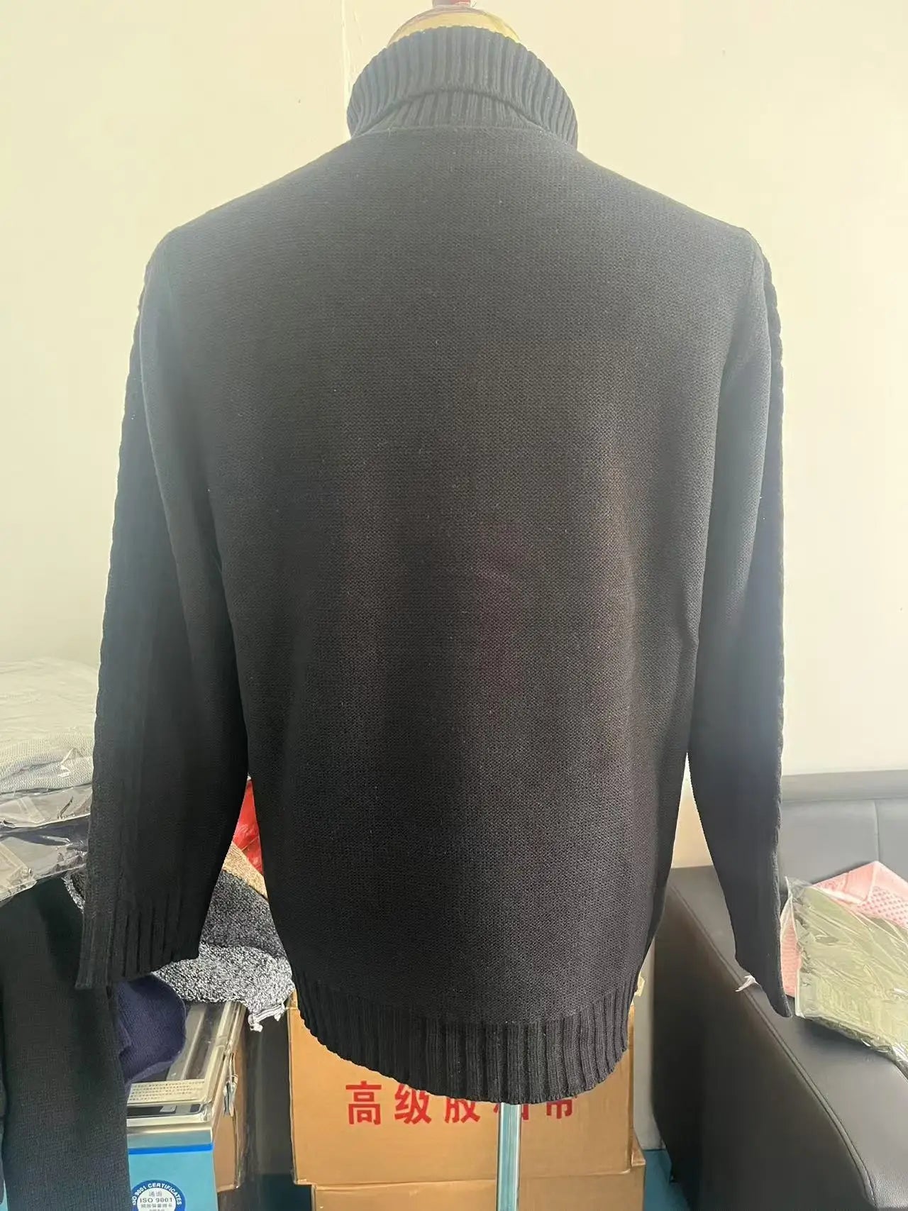 Pullovers Men Tops Turtleneck Sweaters Solid Knit Full Sleeve Casual Slim Fit Top Streetwear Thick Splice Sweater Autumn Winter