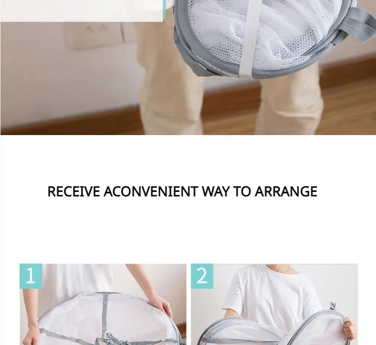 1/2 Layer Clothes Dryer Basket With Hanging Hook Fine Mesh Polyester Household Towels Foldable Baby Sweater Drying Rack For Home