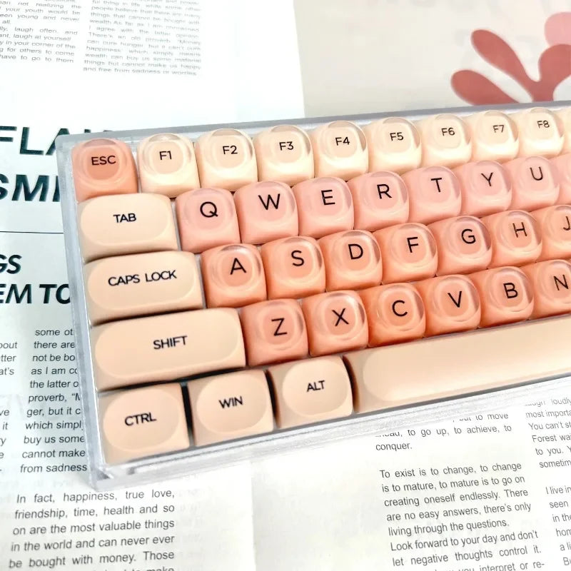 Gradient Purple Black Pink Crystal Keycaps Custom DIY for Gaming Mechanical Keyboard PBT Key Caps Set for Keyboard 68 70 80 90