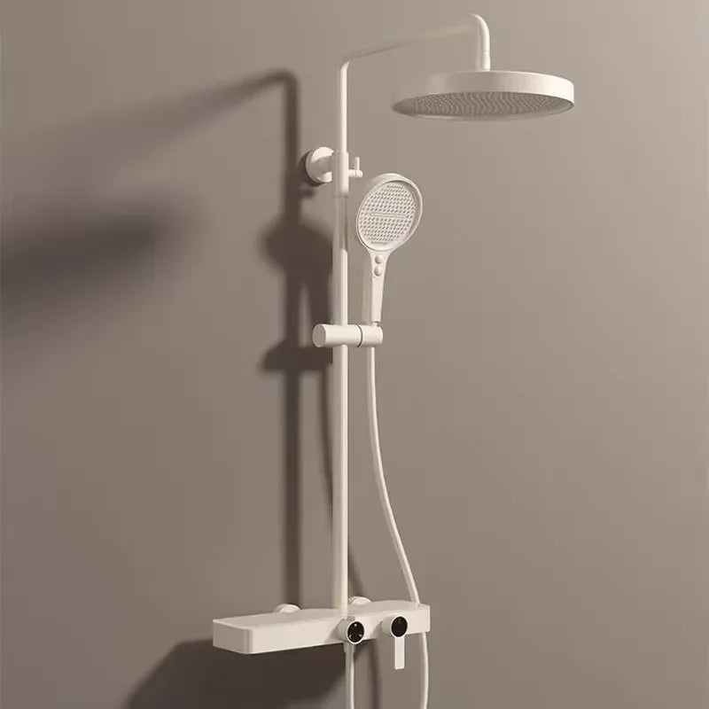 High-end Light Large Storage Shower Set Household Bathroom Rainfall Waterfall Pressurized Wall Mount with Massage