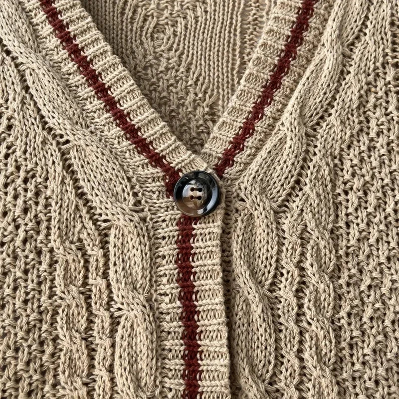 Autumn Leaves Knitted Cardigan Women Red Maple Leaf Embroidered Oversized Cardigan Folklore Girl Fall Winter Low V-neck Sweater