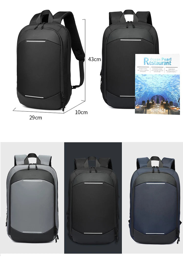 Laptop Backpack Laptop Thin Laptop Bag Unisex 14-Inch Simple Business Backpack Lightweight Casual Expandable School Students Bag