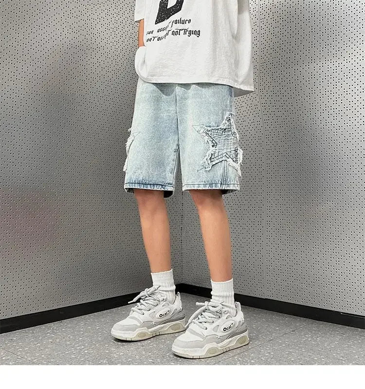 Denim Shorts Men's Summer Thin Wash Retro Yellow Mud Pants American High Street Casual Five-point Pants