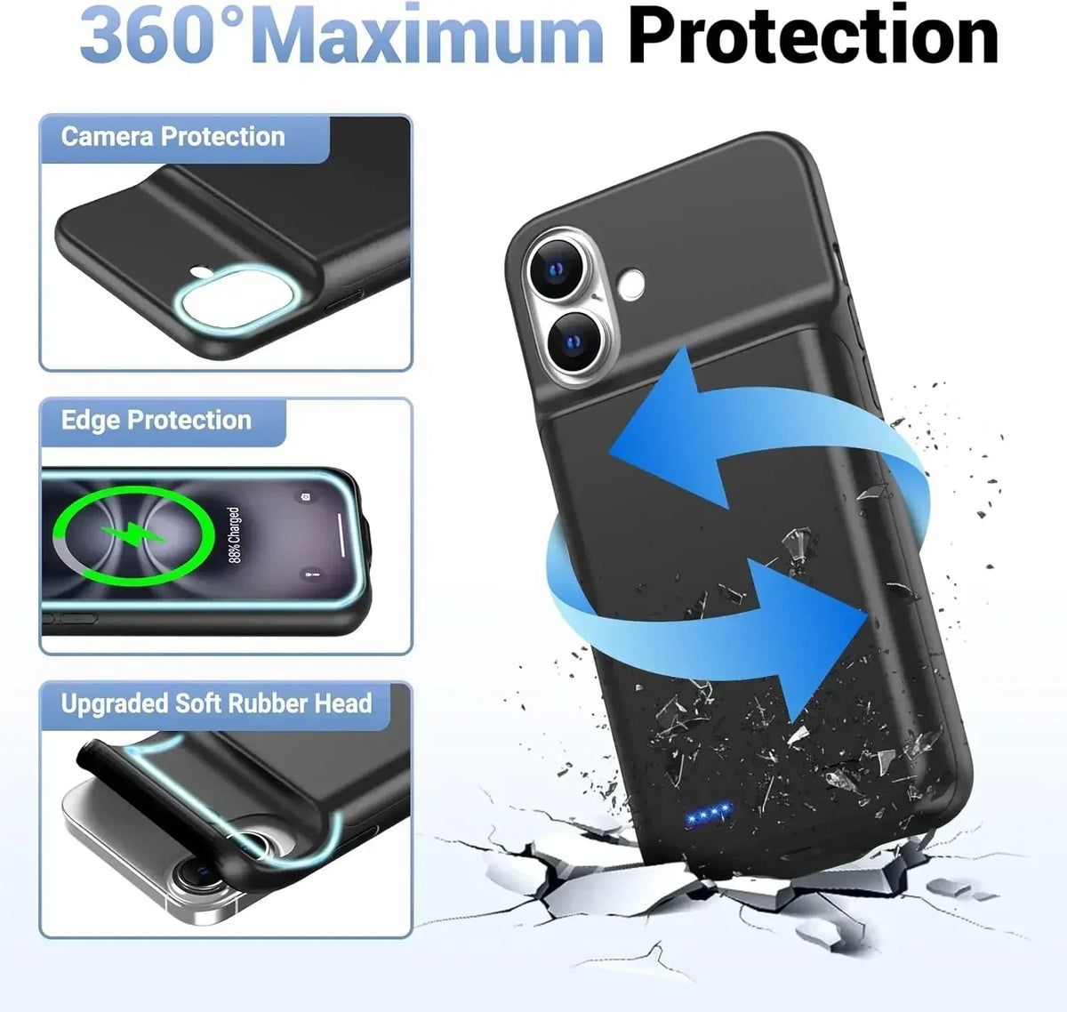 Factory 10000Mah Power Bank For iphone 17 Air 16 Plus 15 14 13 Mini 12 11 Pro Max X XR XS 6 6S 7 8 SE 2020 Battery Charger Case