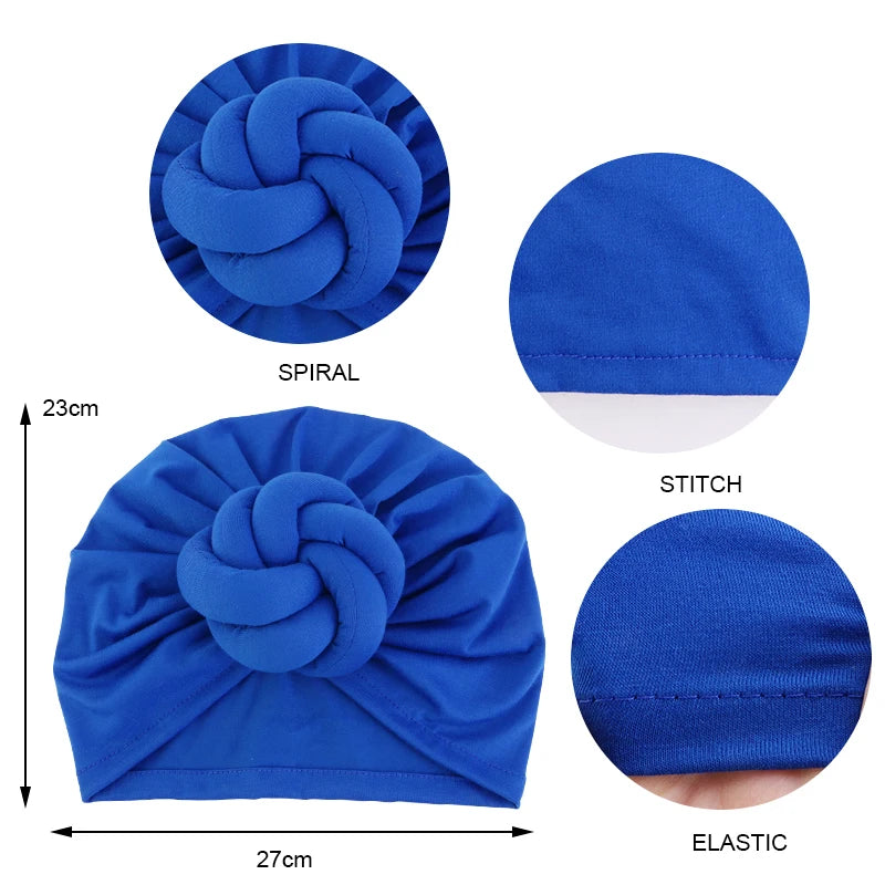 Women's Fashion Turbans New Large Plate Flower Knotted Turban Cotton Chemo Cap Headscarf Beanie Hat Headwear Turbante Mujer