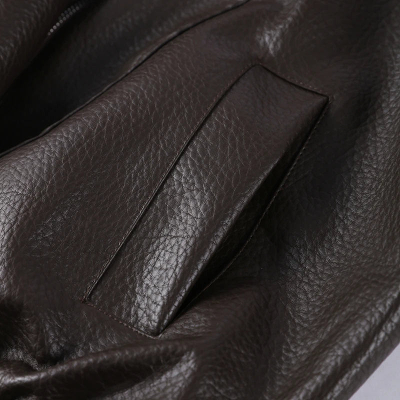 High Street Leather Jackets Women's Casual Double-breasted Turn Down Collar Loose Coats Elastic Waist 2026 Autumn New Outwear