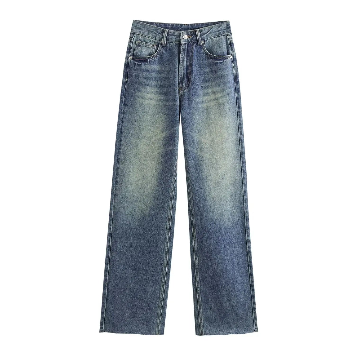 Maxdutti 2026 Spring High Waist Wide Leg Jeans For Women Minimalist Basic Jeans Denim Pants Casual Jeans Trousers