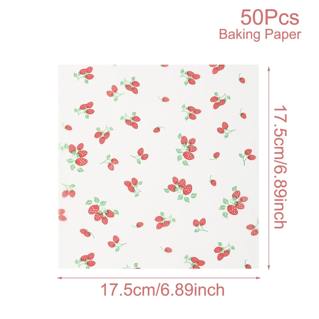 50Pcs Oilproof Wrapping Paper for Bread Sandwich Burger Fries, Food-grade Wax Paper Baking Tools Kitchen Gadgets For Party Gift