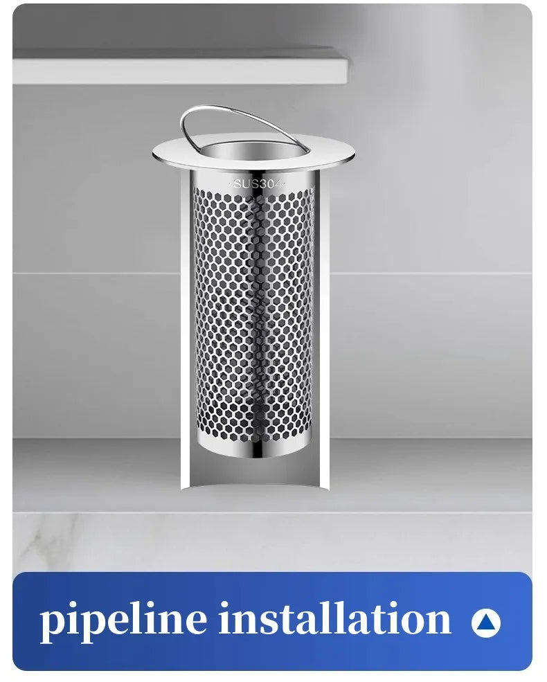 Floor Drain Filter Mesh Anti-Clogging Sink Strainer Food Hair Stopper With Handle Anti-Pest Sealing Cover Shower Leak Net