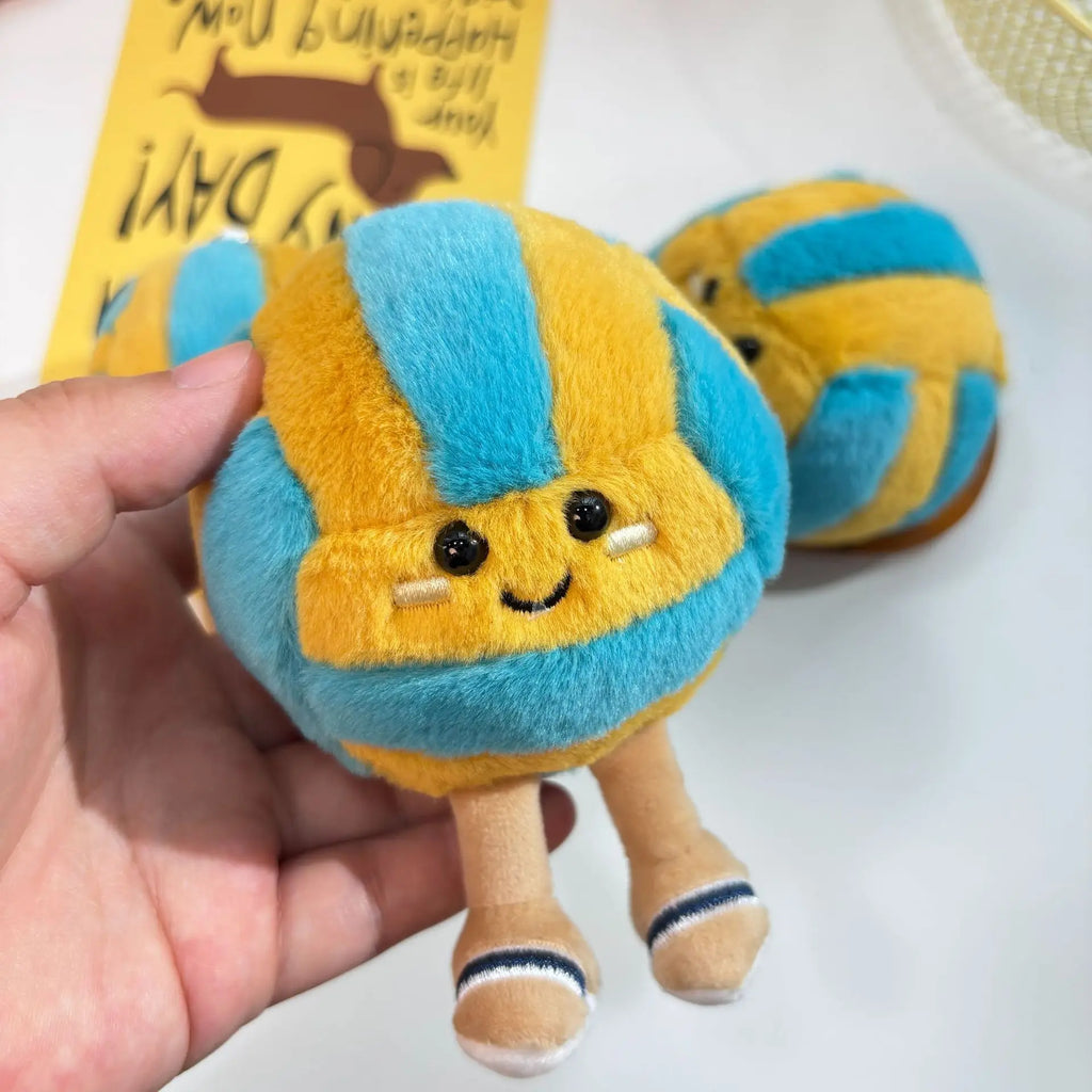 Fun Beach Volleyball Doll Keychain Plush Toys Tennis Volleyball Soft Stuffed Toys Backpack Bag Pendant Gifts