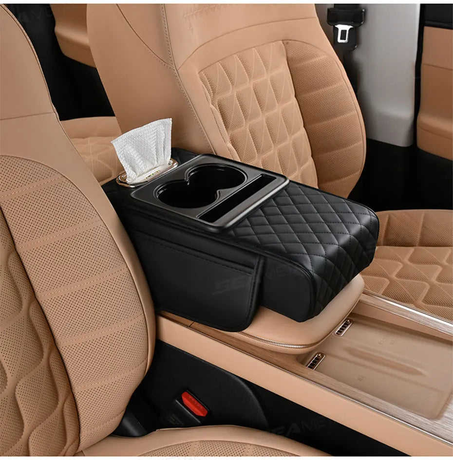 SEAMETAL Car Arm Rest Extension Cushion Multifunctional 7.5CM Thicken Center Console Box Cushion Elbow Support Pad Car Organizer