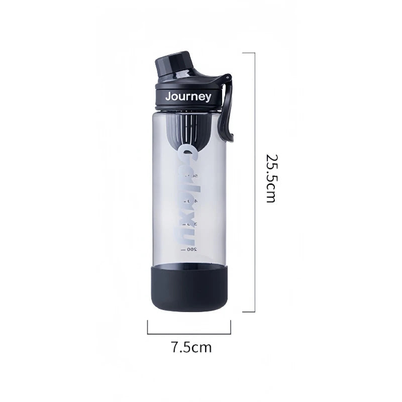 Large Capacity 800ml Fitness Water Jug with Removable Filter, Transparent Sports Bottle, Leak-Proof Fitness Hydration Bottle