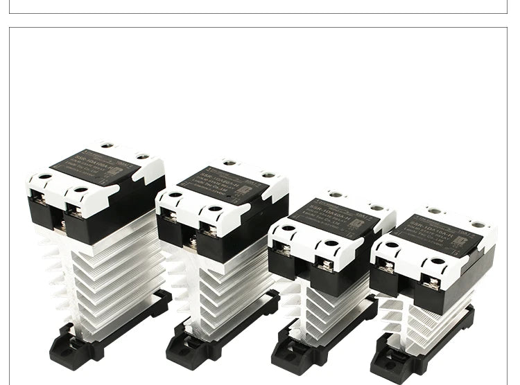 SSR Solid State Relay 24-480VAC Heat Sink Single Phase DIN Rail Mounted 10A 25A 40A 60A 80A 100A 120A DA AA DD Zero Crossing