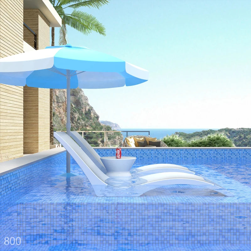 Outdoor Pool Furniture PE Plastic Sun Lounger Chaise Pool Deep Lounger