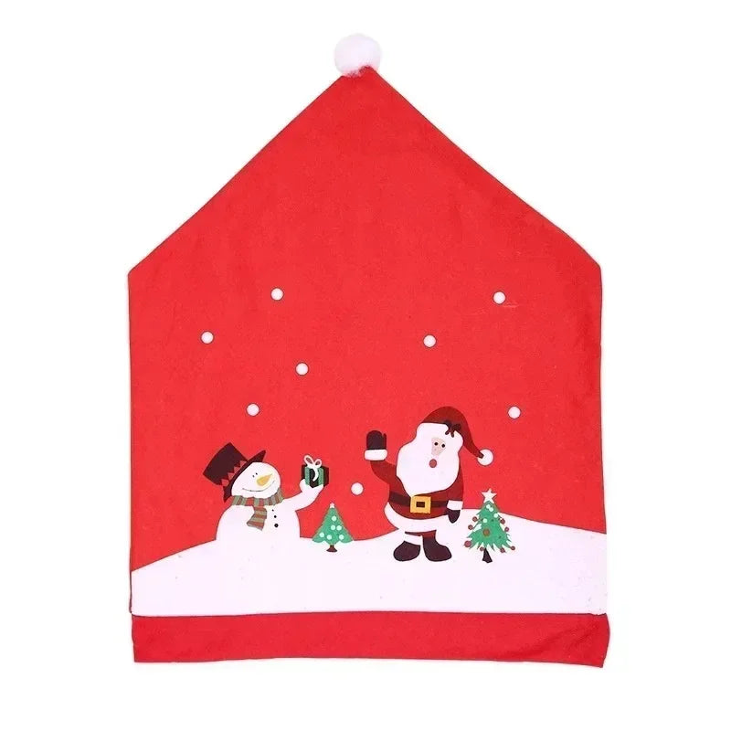 Christmas Chair Decoration Set Home Christmas Decoration Cartoon Chair Set Christmas Decoration Supplies christmas chair cover