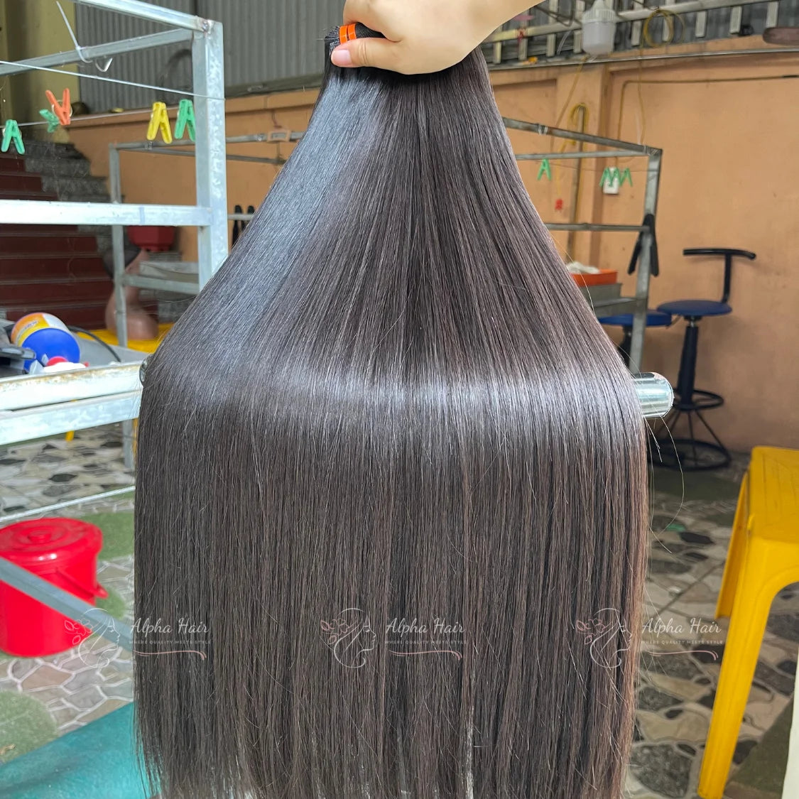 Silky Bone Straight Vietnamese Unprocessed Human Hair Weaving Custom Color Lace Front Wigs and Hair Bundles