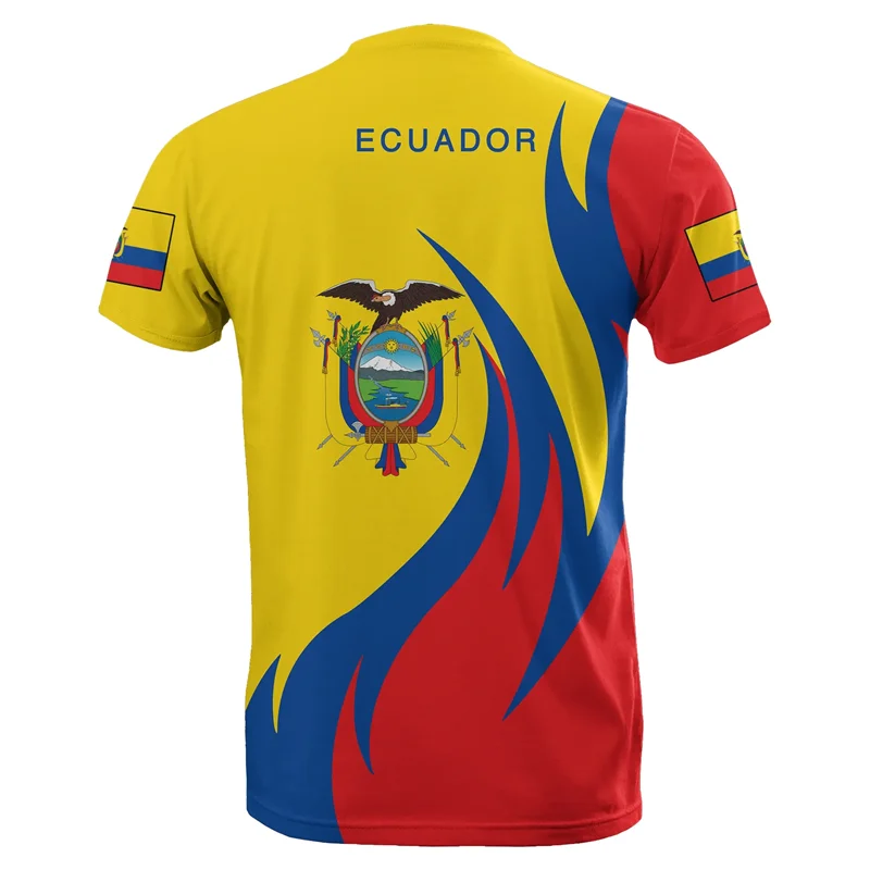 Ecuador Flag 3D Printed T-Shirt Men Women Sportswear Tee Shirts Crew Neck Short Sleeves Kids Summer Casual Street Loose T Shirt