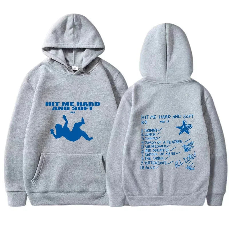 New Spring Autunm Men's Hoodies Billie Hit Me Hard and Soft Printed Women Sweatshirt O-neck European Size Casual Pullover Hoody