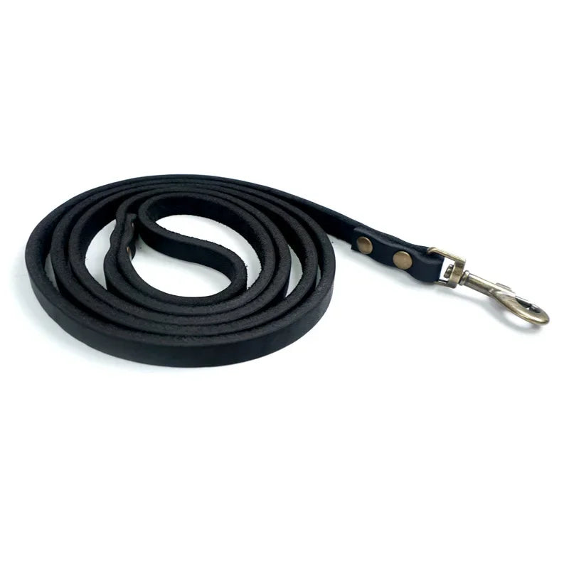 2025 New Top Grain Leather Dog Leash Genuine Cowhide Traction Rope Durable Pet Tether for Small to Medium Sized Pets