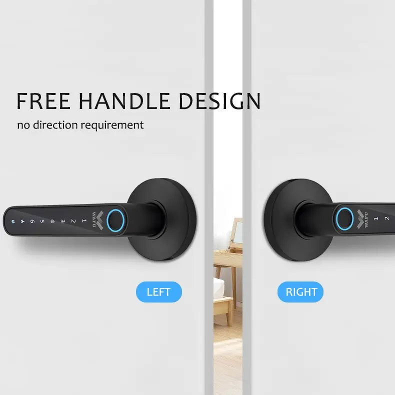 Multiple Unlocked ways with Phantom Password Fingerprint Free Tuya Smart Management APP HandleDoor Lock for Home Office Hotel