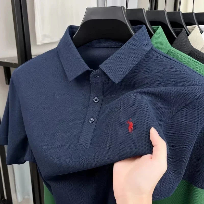 2026 New Men's Luxury Pony Embroidery Polo Shirt – High-Quality Embroidered Collar Short-Sleeve Casual Dress Summer T-Shirt