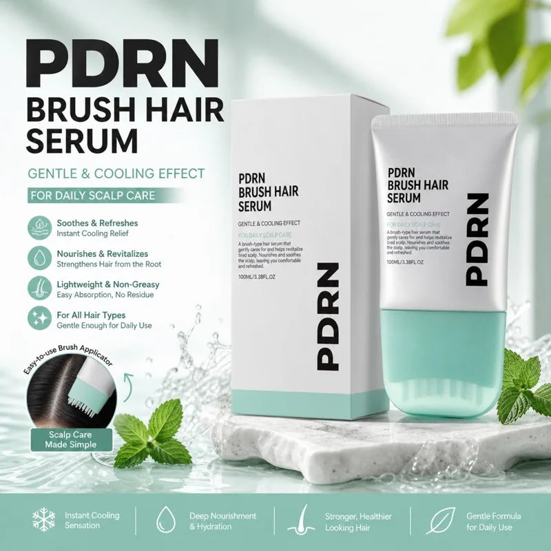 PDRN Hair Serum Cooling Brush Strengthen Hair Root Anti Hair Tired Scalp Nourishing Treatment for Scalp Massage Care Serum