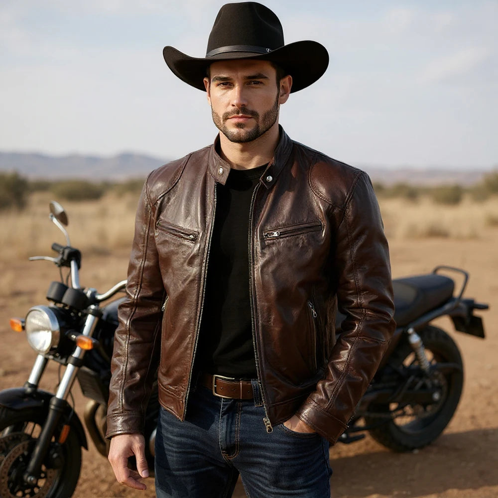 Men Retro Motorcycle Jacket PU Leather Motocross Jacket Chaqueta Moto Spring Autumn Motorbike Riding Jacket Protective Gear