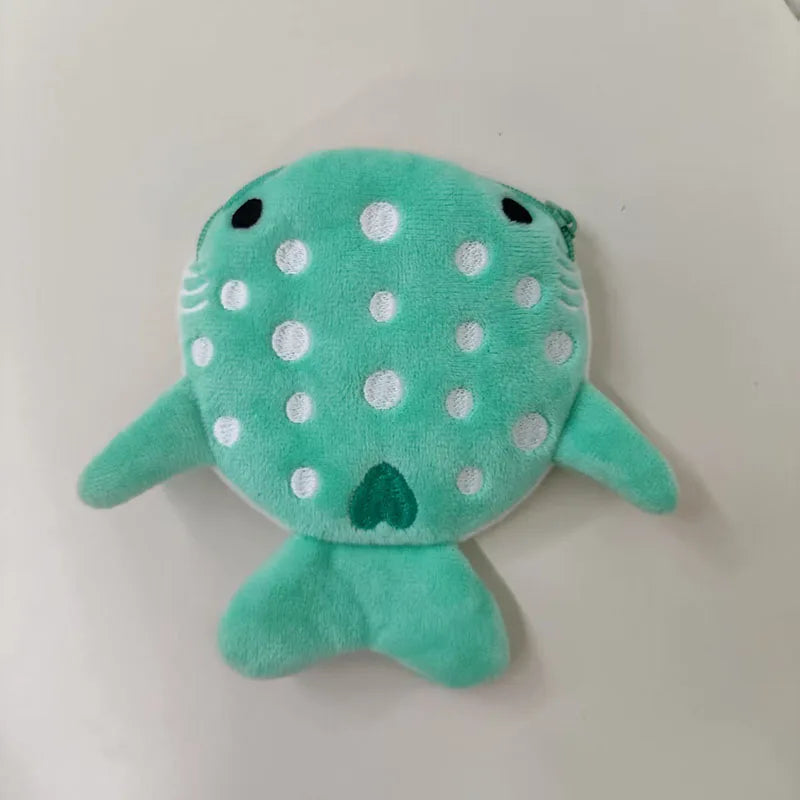 Cartoon Cute Whale Shark Coin Purse Kawaii Wallet Portable Plush Coin Bag Key Earphone Coin Organizer Pouch Zipper Bag