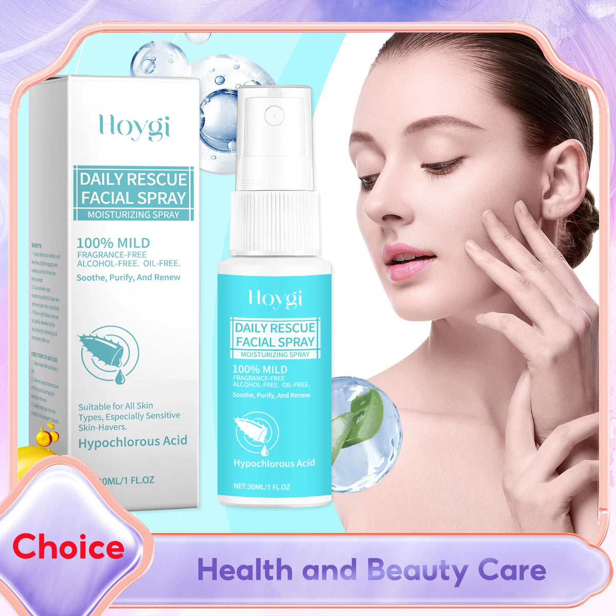 Hyaluronic Acid Face Mist Moisturize Anti-Aging Natural Ingredients Reduce Redness Calming Soothing Hydrating Facial Spray Toner