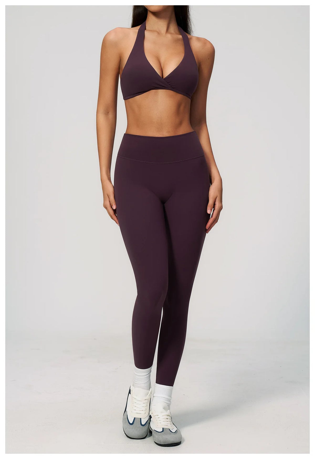 Women Tracksuits 2PCS Yoga Suit Gym Outfits Workout Clothing Deep V Workout Bra High Waist Butt Lift Pants Outdoors Sports Set