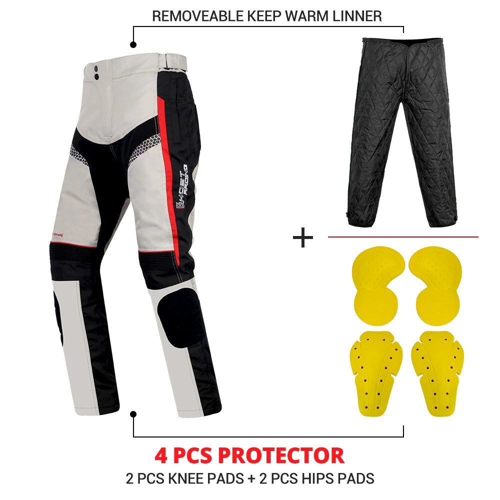 Motorcycle Jacket and Pants Suit Set Waterproof Windproof Protective Riding Gear for All Seasons Touring and Commute