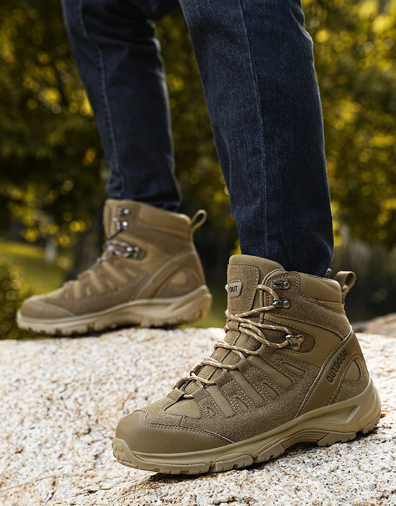 Outdoor Hiking Boots Men Shoes Anti-slip Wear-resistant Thick-soled Sports Shoes Men Breathable Comfortable Casual Shoes Men