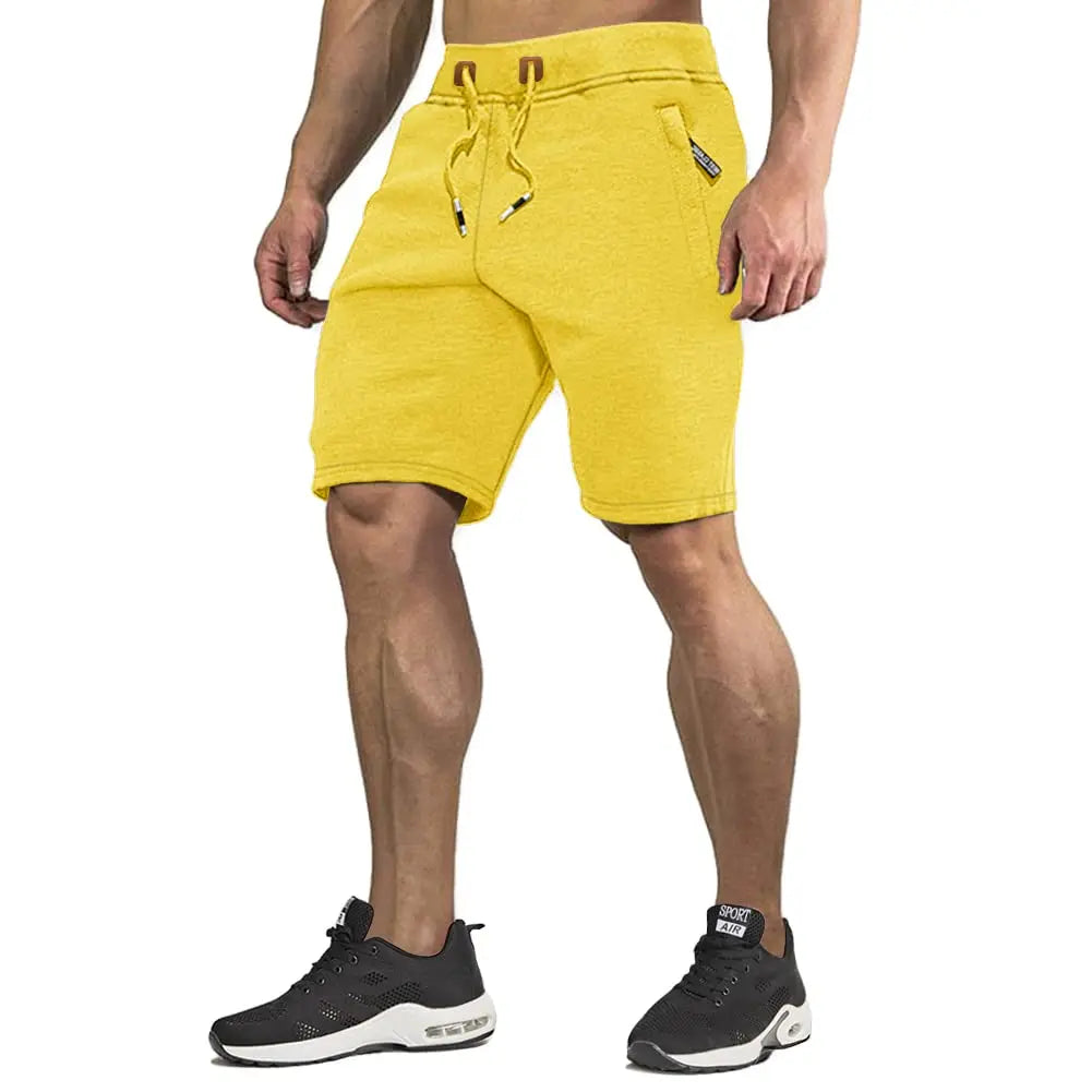 TACVASEN Summer Cotton Running Track Shorts Mens Casual Jogger Shorts Elastic Waist Athletic Workout Zipper Pockets Short Pants