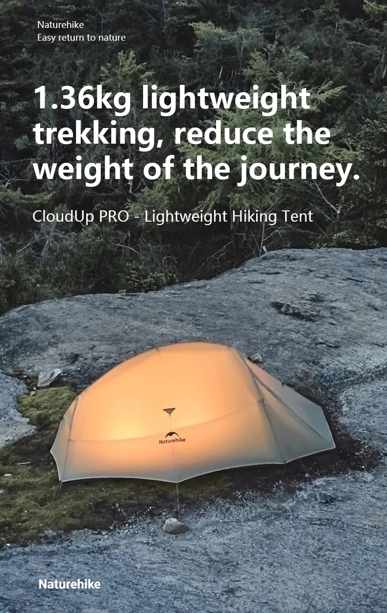Naturehike Cloud Up 1 Upgraded Tent Ultralight Camping Tent Waterproof Outdoor Hiking Travel Tent Backpacking Cycling Tent