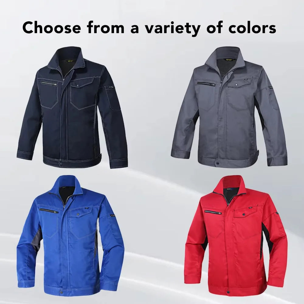 Fashion Denim Workwear for Men Women Spring Autumn Long-sleeved Work Clothes Wear-resistant Uniform Coat Workshop Uniforms