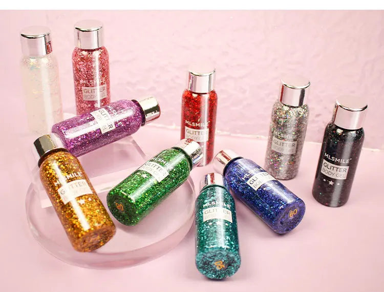 Eye Glitter Nail Hair Body Face Gel Art Waterproof High Gloss Glitter Body Multifunctional Makeup Decoration Party Festival