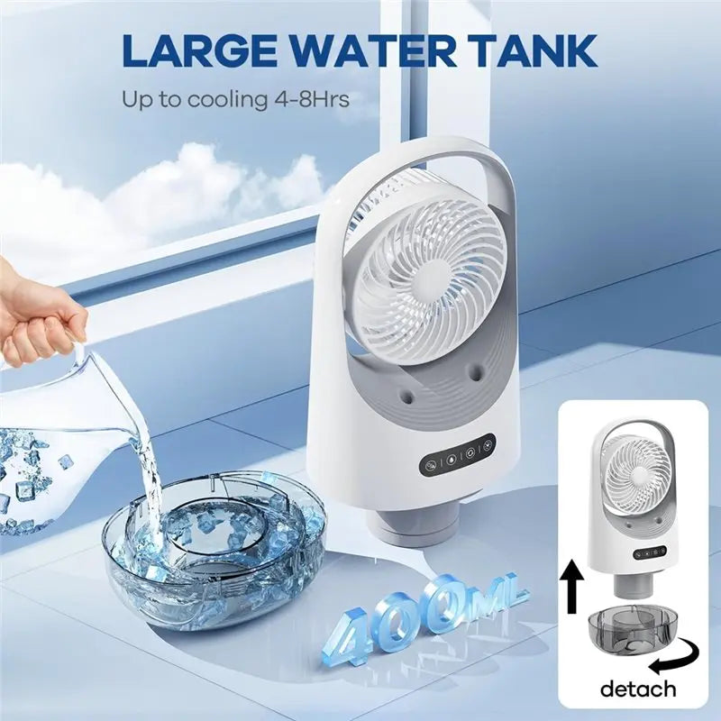 【EXCLUSIVE】Portable Air Conditioners, 3In1 Personal Air Conditioner,USB Mini Air Cooler With 400ML Water Tank For Bedroom, Offic