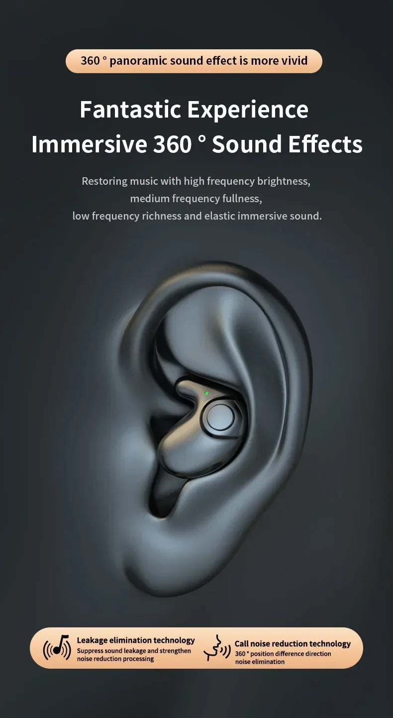 Bluetooth 5.3 Earphones Mini Noise cancelling Sports Running Earphones Life Waterproof Gaming Music In Ear Earphones