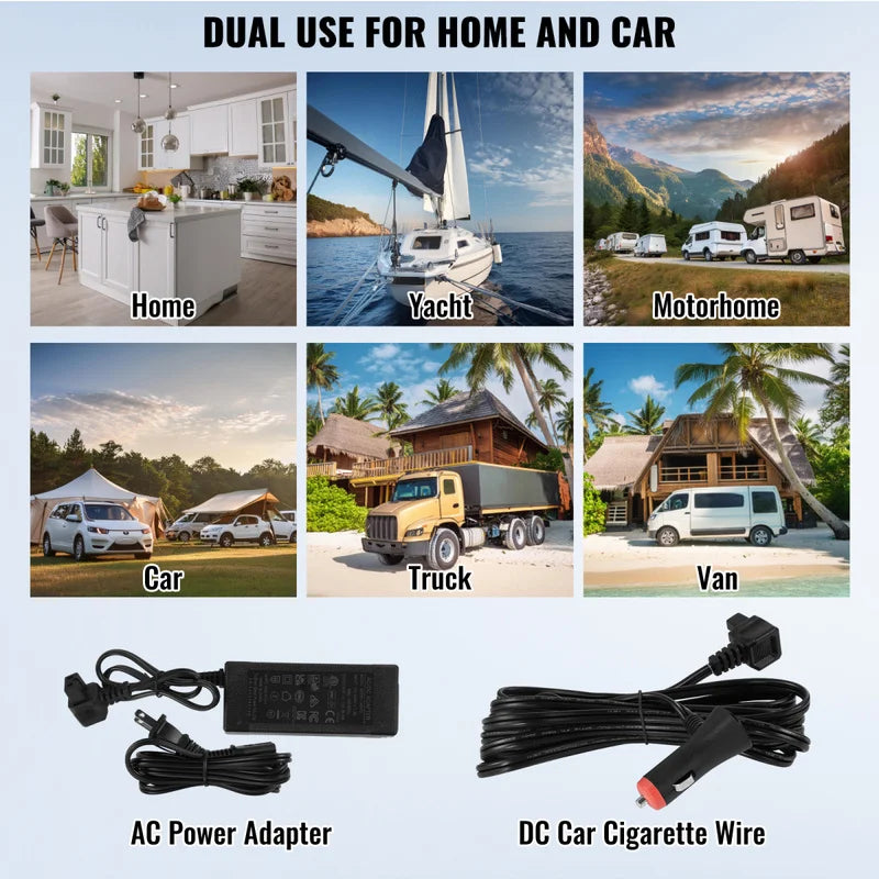 Car Refrigerator Fridge,40 L Dual Zone Portable Freezer,12/24V DC And 100-240V AC Compressor Cooler For Outdoor,Camping,RV