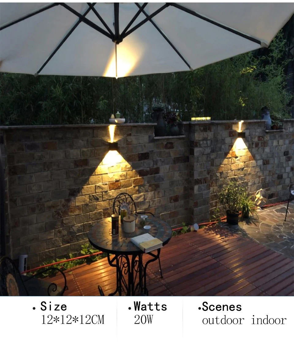 6W/12W LED Wall Light Outdoor Waterproof IP65 Porch Garden Wall Lamp & Indoor Bedroom Bedside Decoration Lighting Lamp Aluminum