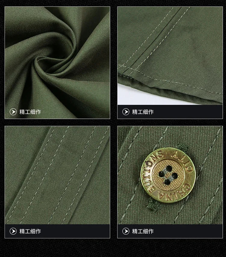 Fashion 2023 Autumn Spring Clothes Green Black Cargo Military Brand Shirts For Mens Short Sleeves Casual Blouse Oversize 4XL 5XL