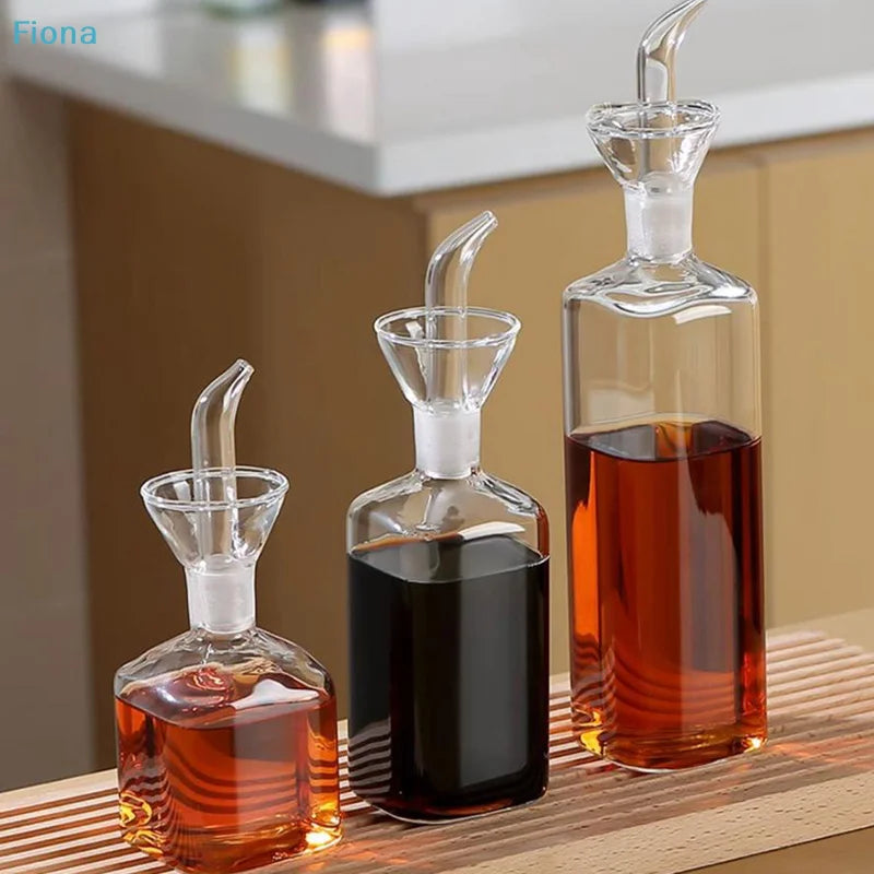 ♬High Borosilicate Glass Oil Pot Household Leak-proof Oil & Vinegar Pots Kitchen Soy Sauce Pot Tank Seasoning Bottle