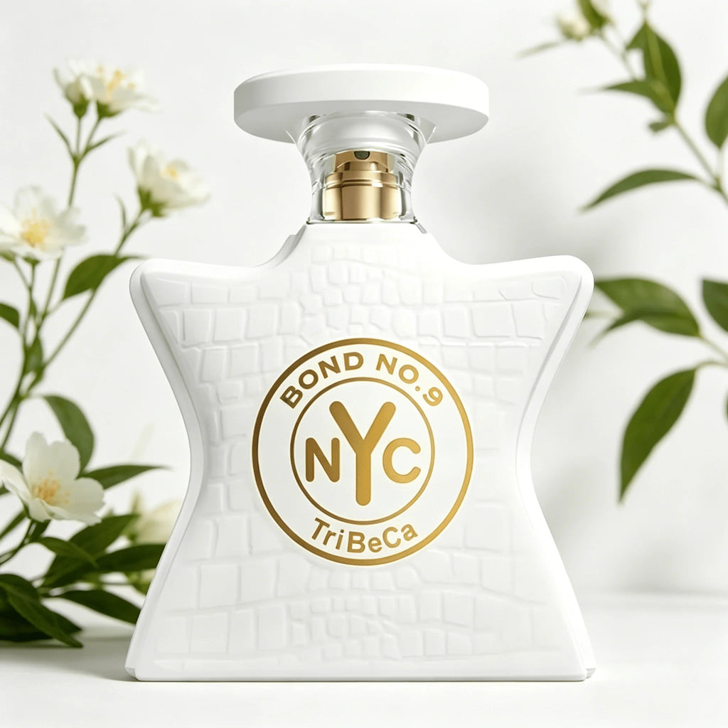 Bond No.9 NYC TriBeCa EDP Perfume For Unisex Crisp White Jasmine Floral Citrus Soft Musk Aroma Long Lasting Matte White Croc Embossed Star Shaped Bottle With Gold Nozzle Daily Dating Wedding Present