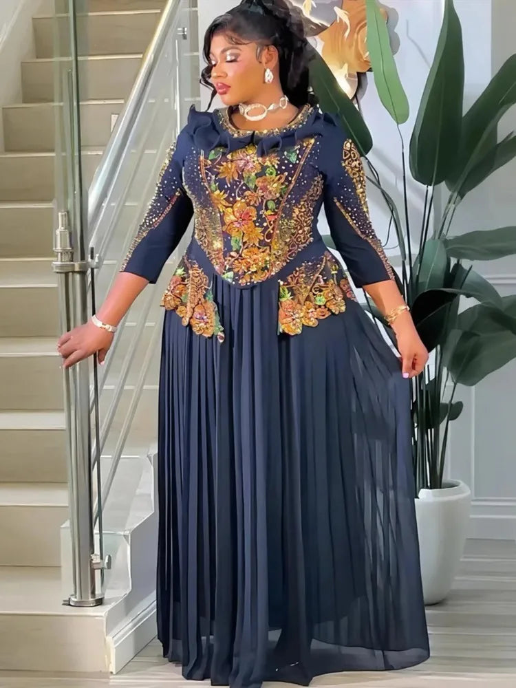 Party Evening Dresses Elegant Women Luxury Bodycon Maxi Dress Long Sleeve Robes Africa Clothes Birthday Wedding Prom Ladies Gown