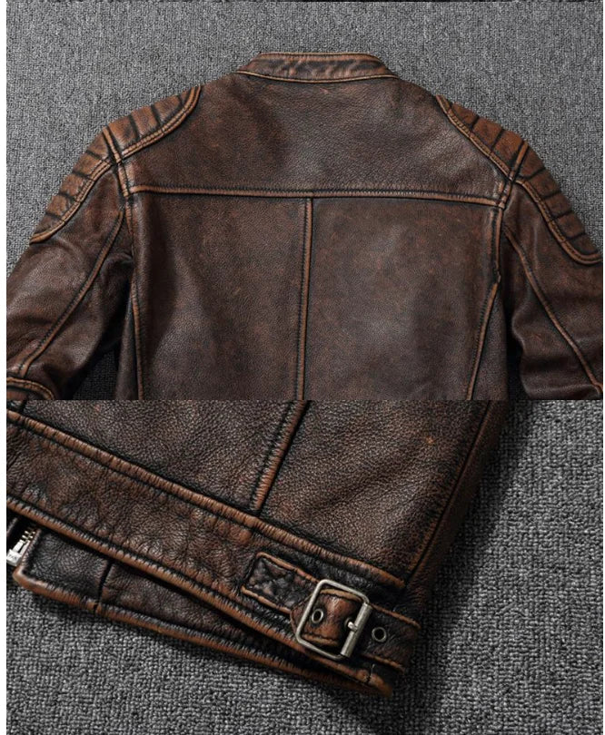 Men's Cycling Jacket Retro Casual Loose  Outdoor Cycling Hiking Camping Travel Home Workwear Men's Motorcycle Leather Jacket