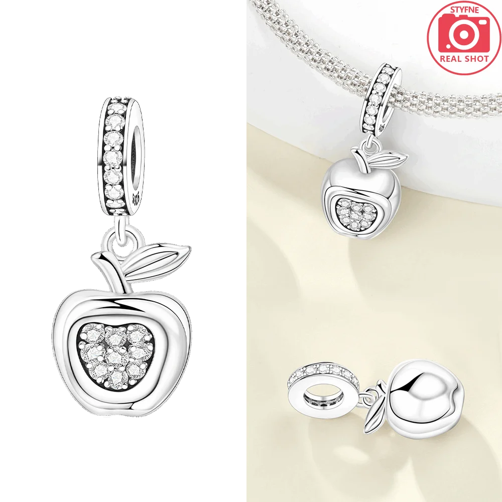 925 Sterling Silver Pink Zircon Love Beads Charms Fit Bracelet Women Jewelry Diy Anniversary Gift Delicate Accessories Bag Charm
