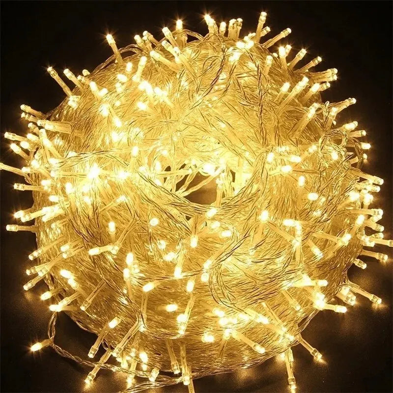 Outdoor LED String Lights Garland 2M 10M Waterproof Fairy Light Festoon Lamp Wedding Party Holiday Gardening Decoration Light